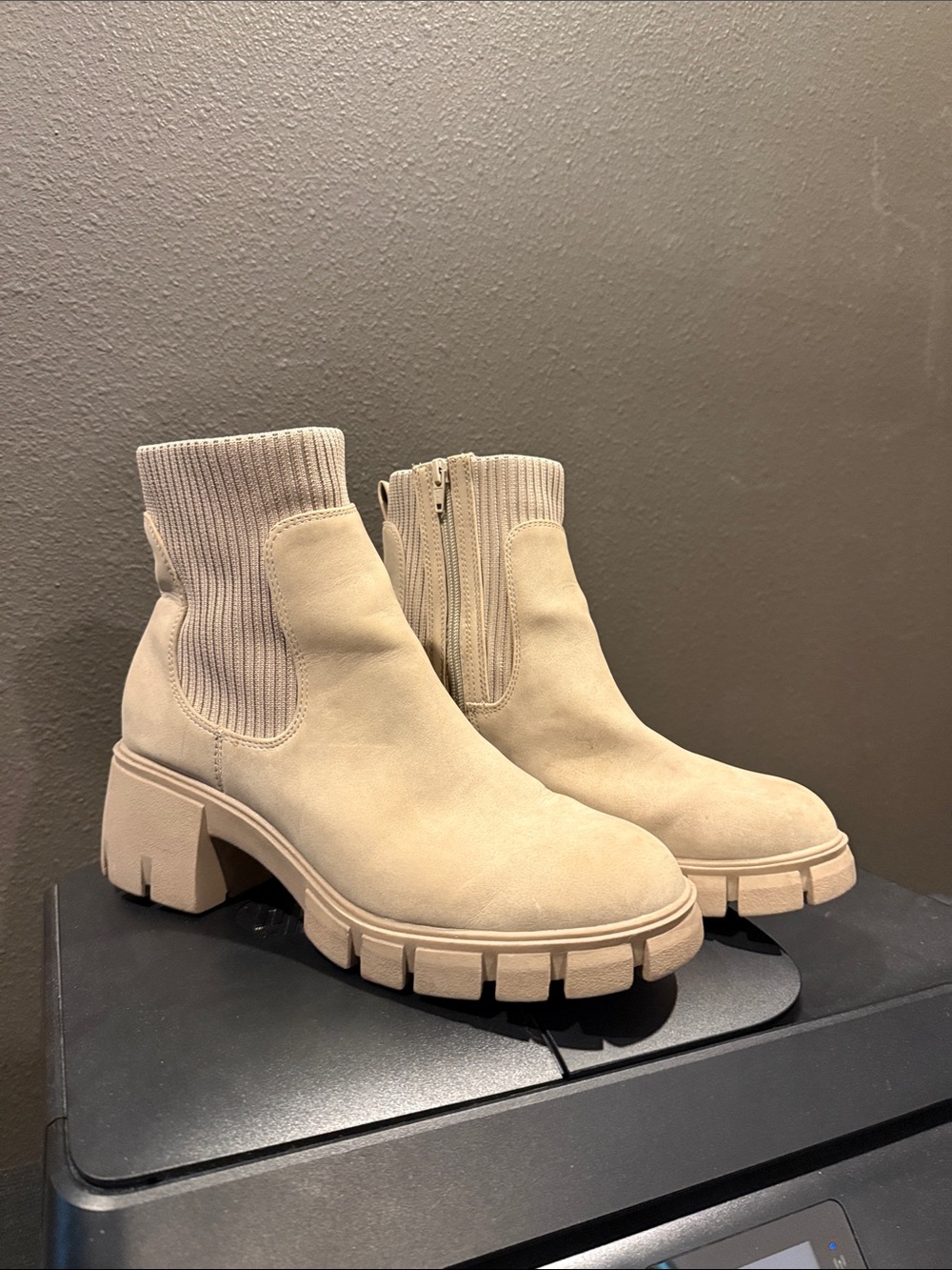 Target Women's Beige Chunky Sole Ankle Boots